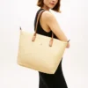Monogram Logo Raffia Tote Bag Monogram Logo Raffia Tote Bag