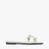 Monogram Strap Metallic Leather Sandal Monogram Strap Metallic Leather Sandal