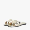 Monogram Strap Metallic Leather Sandal Monogram Strap Metallic Leather Sandal