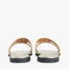 Monogram Strap Metallic Leather Sandal Monogram Strap Metallic Leather Sandal