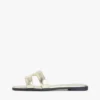 Monogram Strap Metallic Leather Sandal Monogram Strap Metallic Leather Sandal