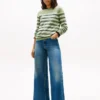 Multi-Stripe Boatneck Sweater