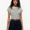 Nautical Gold-Button Boatneck T-Shirt Nautical Gold-Button Boatneck T-Shirt