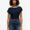 Nautical Gold-Button Boatneck T-Shirt Nautical Gold-Button Boatneck T-Shirt