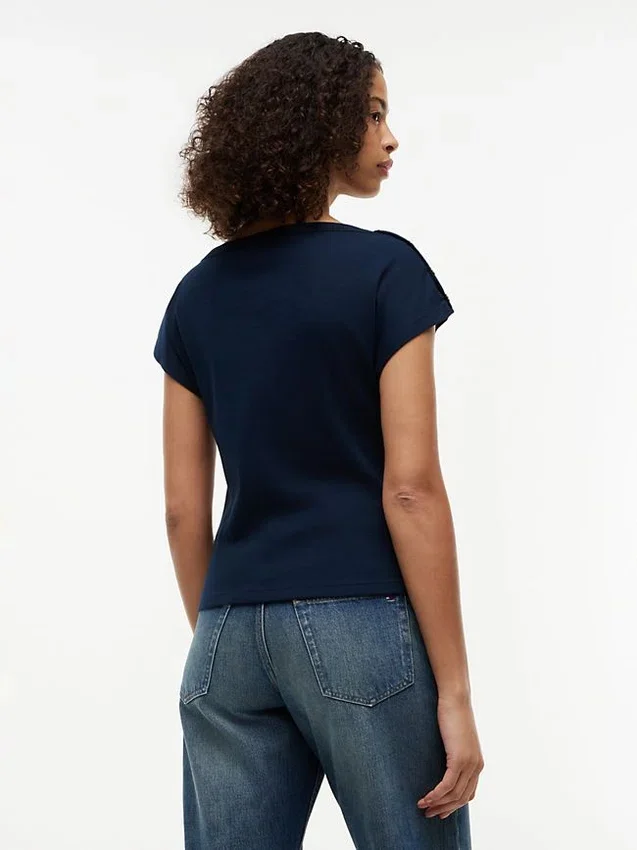 Nautical Gold-Button Boatneck T-Shirt Nautical Gold-Button Boatneck T-Shirt
