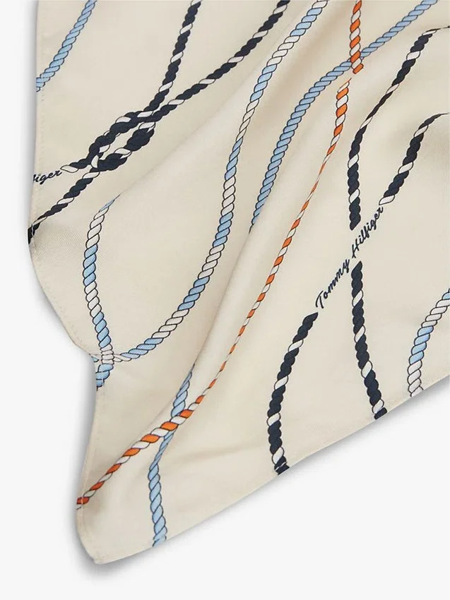 Nautical Rope Print Silk Scarf Nautical Rope Print Silk Scarf