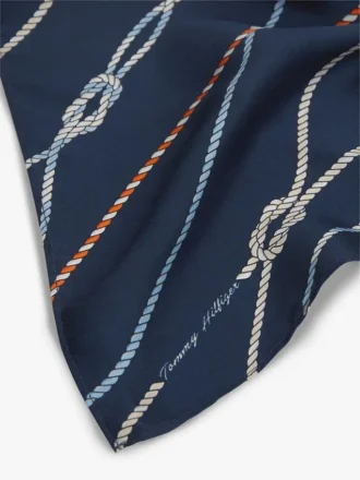 Nautical Rope Print Silk Scarf Nautical Rope Print Silk Scarf