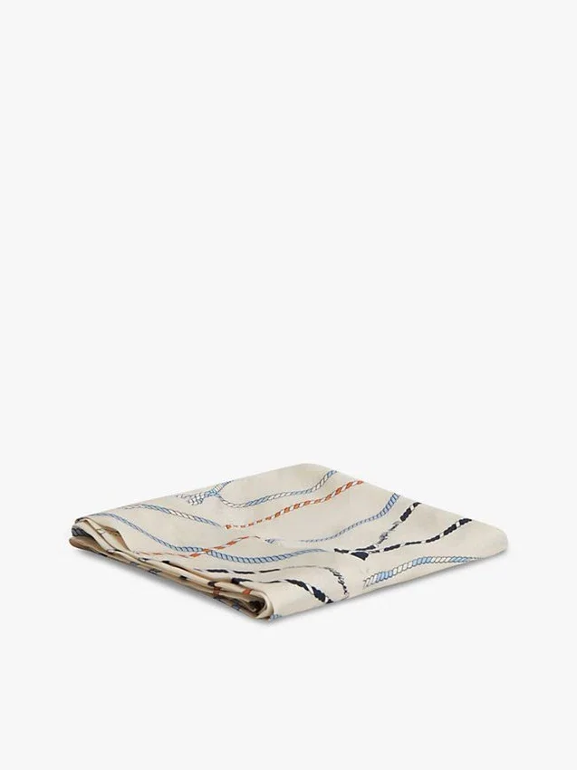 Nautical Rope Print Silk Scarf Nautical Rope Print Silk Scarf