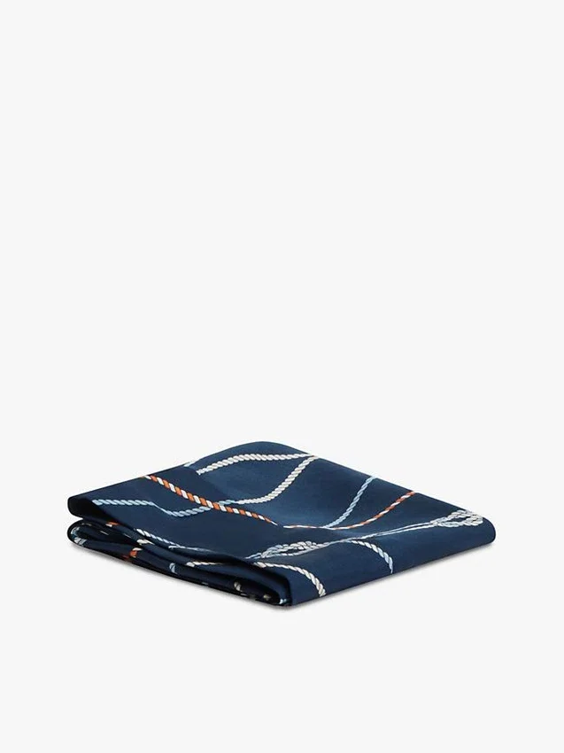 Nautical Rope Print Silk Scarf Nautical Rope Print Silk Scarf