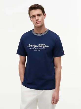 Nautical Script Logo Striped T-Shirt
