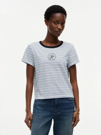 Nautical Script Monogram Striped T-Shirt