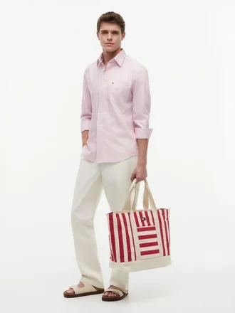 Nautical Stripe Canvas Tote Bag