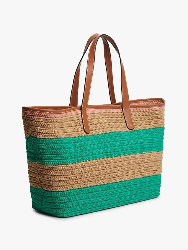 Nautical Striped Crochet Tote Bag Nautical Striped Crochet Tote Bag