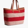 Nautical Striped Crochet Tote Bag