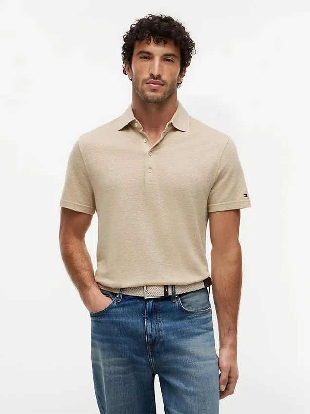 New York Label Cotton-Linen Blend Polo New York Label Cotton-Linen Blend Polo