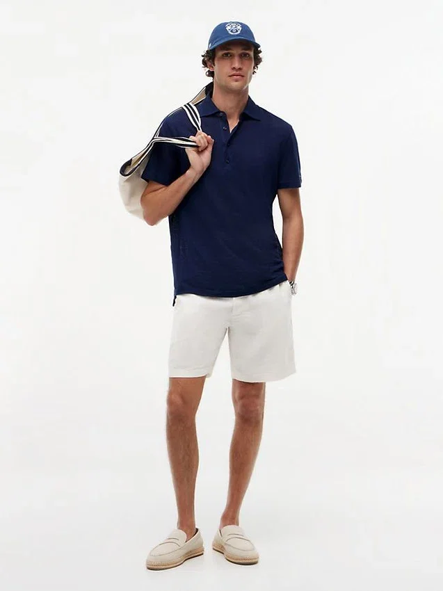 New York Label Cotton-Linen Blend Polo New York Label Cotton-Linen Blend Polo