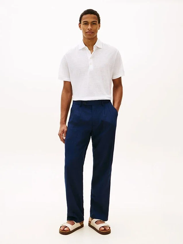 New York Label Cotton-Linen Blend Polo New York Label Cotton-Linen Blend Polo