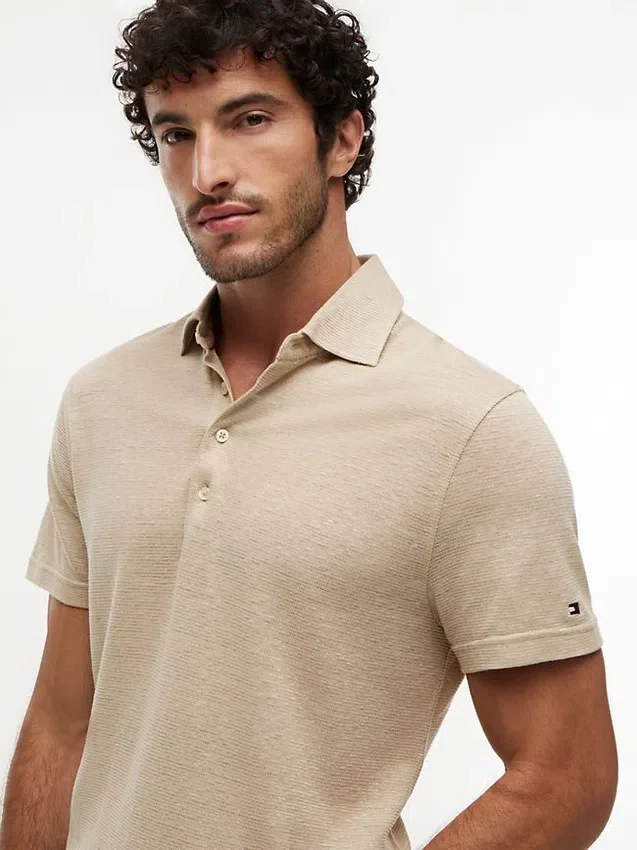 New York Label Cotton-Linen Blend Polo New York Label Cotton-Linen Blend Polo