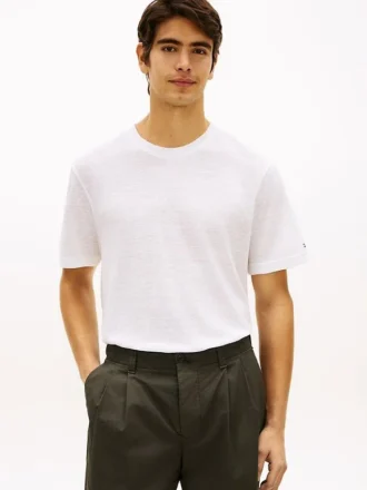 New York Label Cotton-Linen T-Shirt