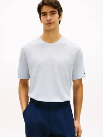New York Label Cotton-Linen T-Shirt