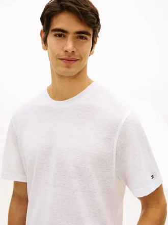 New York Label Cotton-Linen T-Shirt