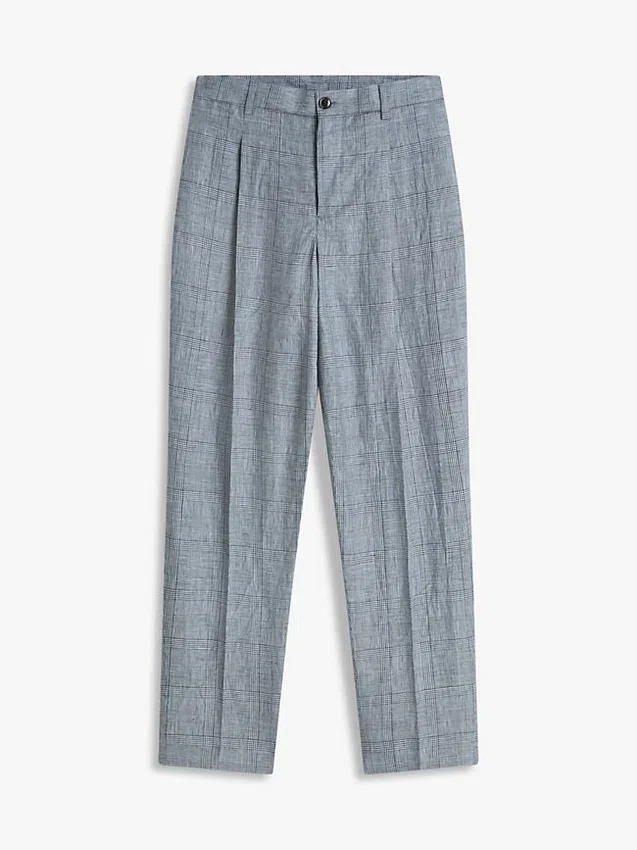 New York Label Glen Plaid Linen Pant New York Label Glen Plaid Linen Pant