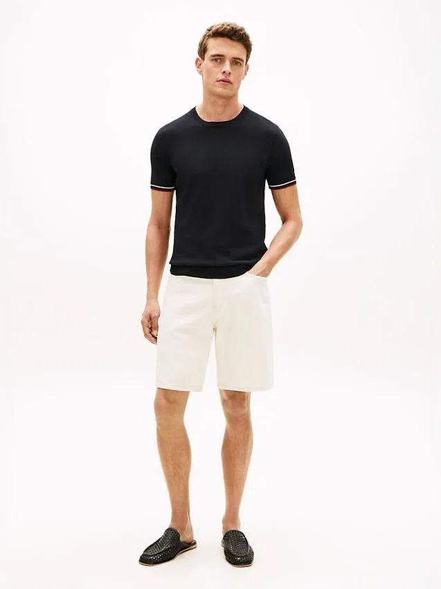 New York Label Knit Tipped T-Shirt New York Label Knit Tipped T-Shirt