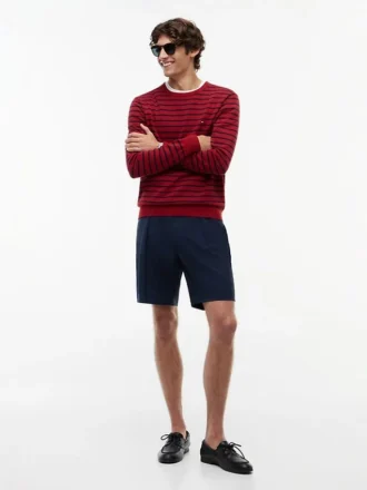 New York Label Pleated Wool Chino Short