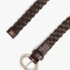 Oval Buckle Woven Leather Belt Oval Buckle Woven Leather Belt