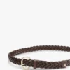 Oval Buckle Woven Leather Belt Oval Buckle Woven Leather Belt