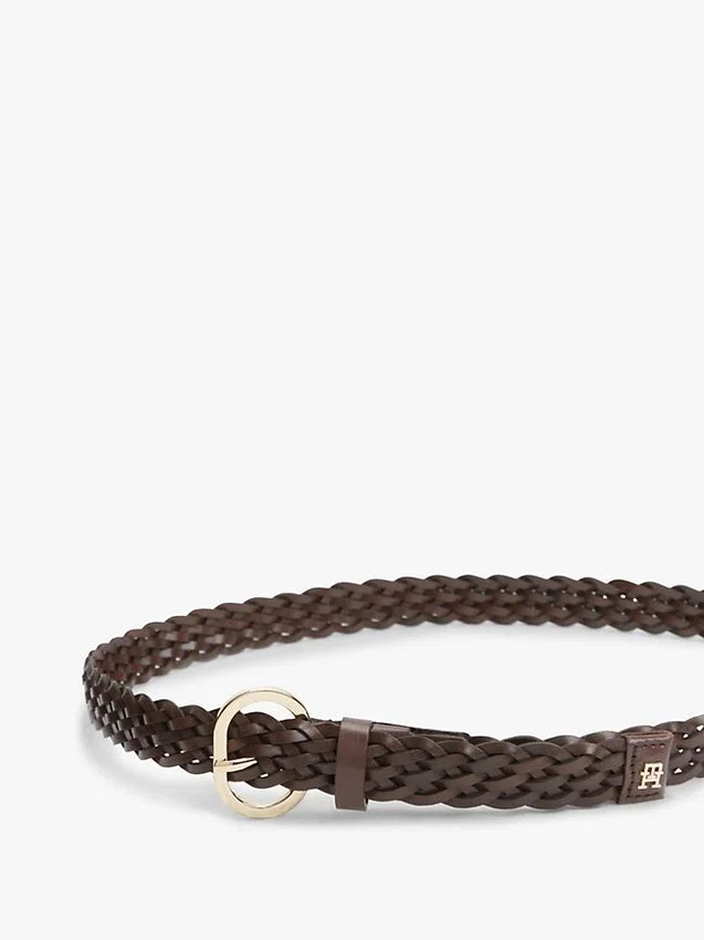 Oval Buckle Woven Leather Belt Oval Buckle Woven Leather Belt