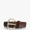 Oval Buckle Woven Leather Belt Oval Buckle Woven Leather Belt