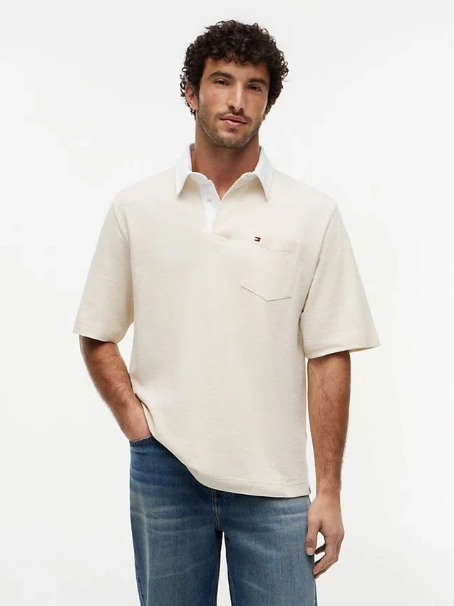 Oversized Fit Crepe Jersey Rugby Polo Oversized Fit Crepe Jersey Rugby Polo