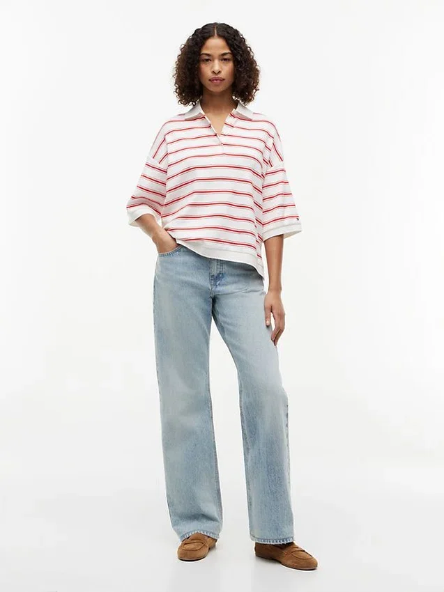 Oversized Fit Striped Polo Oversized Fit Striped Polo