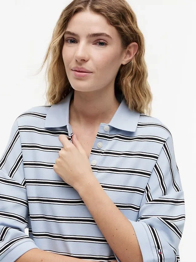 Oversized Fit Striped Polo Oversized Fit Striped Polo