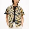 Palm Leaf Print Paper-Touch Camp Shirt Palm Leaf Print Paper-Touch Camp Shirt
