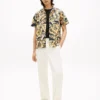 Palm Leaf Print Paper-Touch Camp Shirt Palm Leaf Print Paper-Touch Camp Shirt