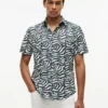 Palm Leaf Print Paper-Touch Shirt Palm Leaf Print Paper-Touch Shirt