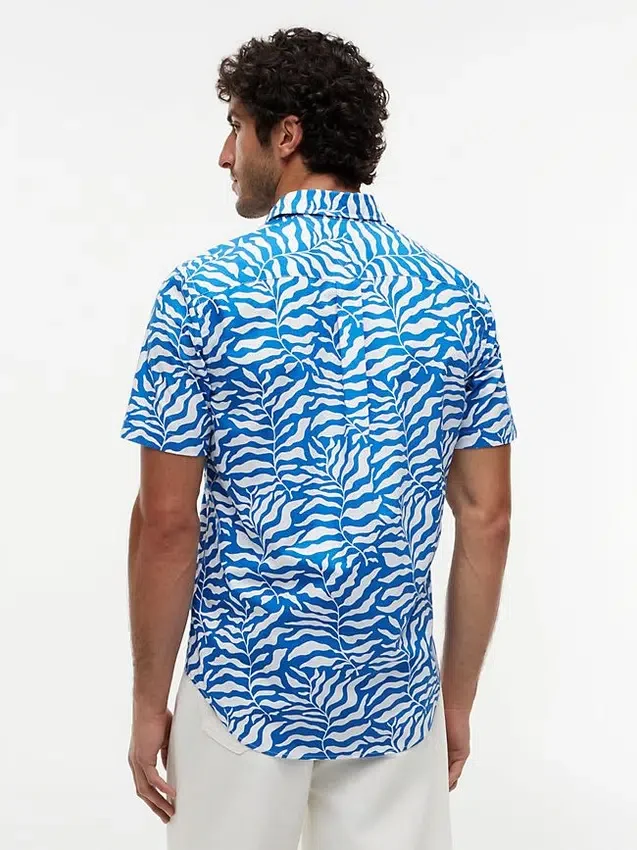 Palm Leaf Print Paper-Touch Shirt Palm Leaf Print Paper-Touch Shirt