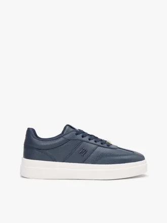 Pebbled Leather Court Sneaker