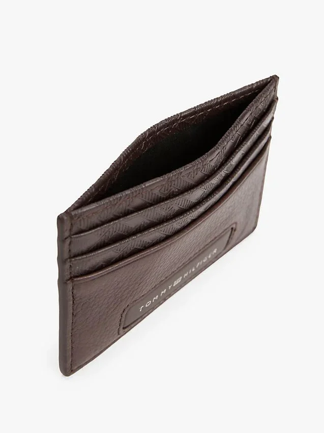 Pebbled Leather Monogram Card Holder Pebbled Leather Monogram Card Holder