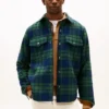Plaid Wool-Blend Padded Shirt Jacket