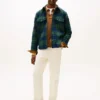 Plaid Wool-Blend Padded Shirt Jacket