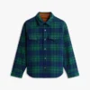 Plaid Wool-Blend Padded Shirt Jacket