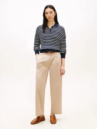 Pleated Twill Barrel Chino