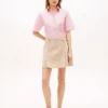 Pleated Twill Mini Skirt