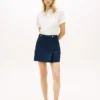 Pleated Twill Mini Skirt