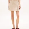 Pleated Twill Mini Skirt