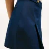 Pleated Twill Mini Skirt