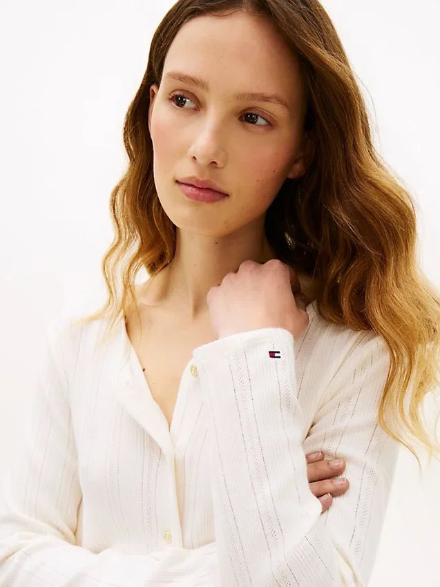 Pointelle T-Shirt Cardigan Pointelle T-Shirt Cardigan